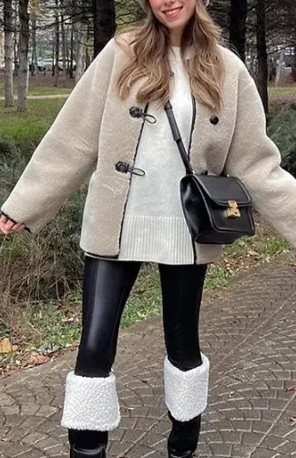 Loose Single-Breasted Minimalist Jacket