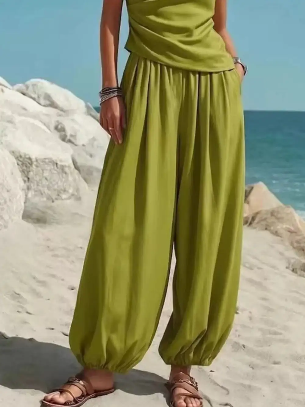 Refined Full Size One Shoulder Top and Wide Leg Pants