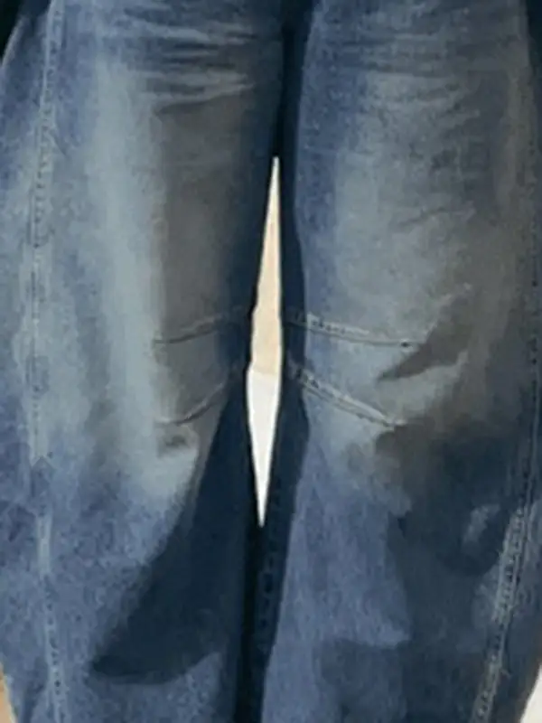 Harem Seamed Pleated Jeans