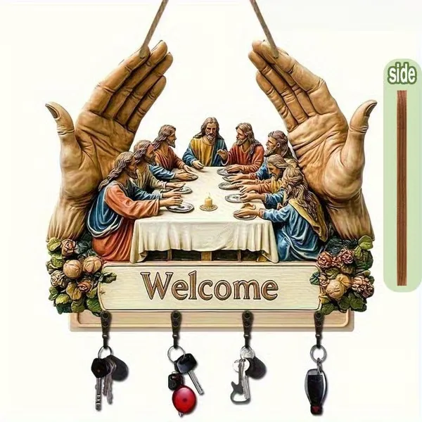 2D Jesus and Disciples Wall Art Keychain