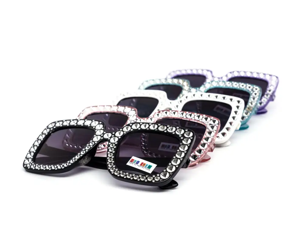 12-Pack Kids Square Rhinestone Sunglasses