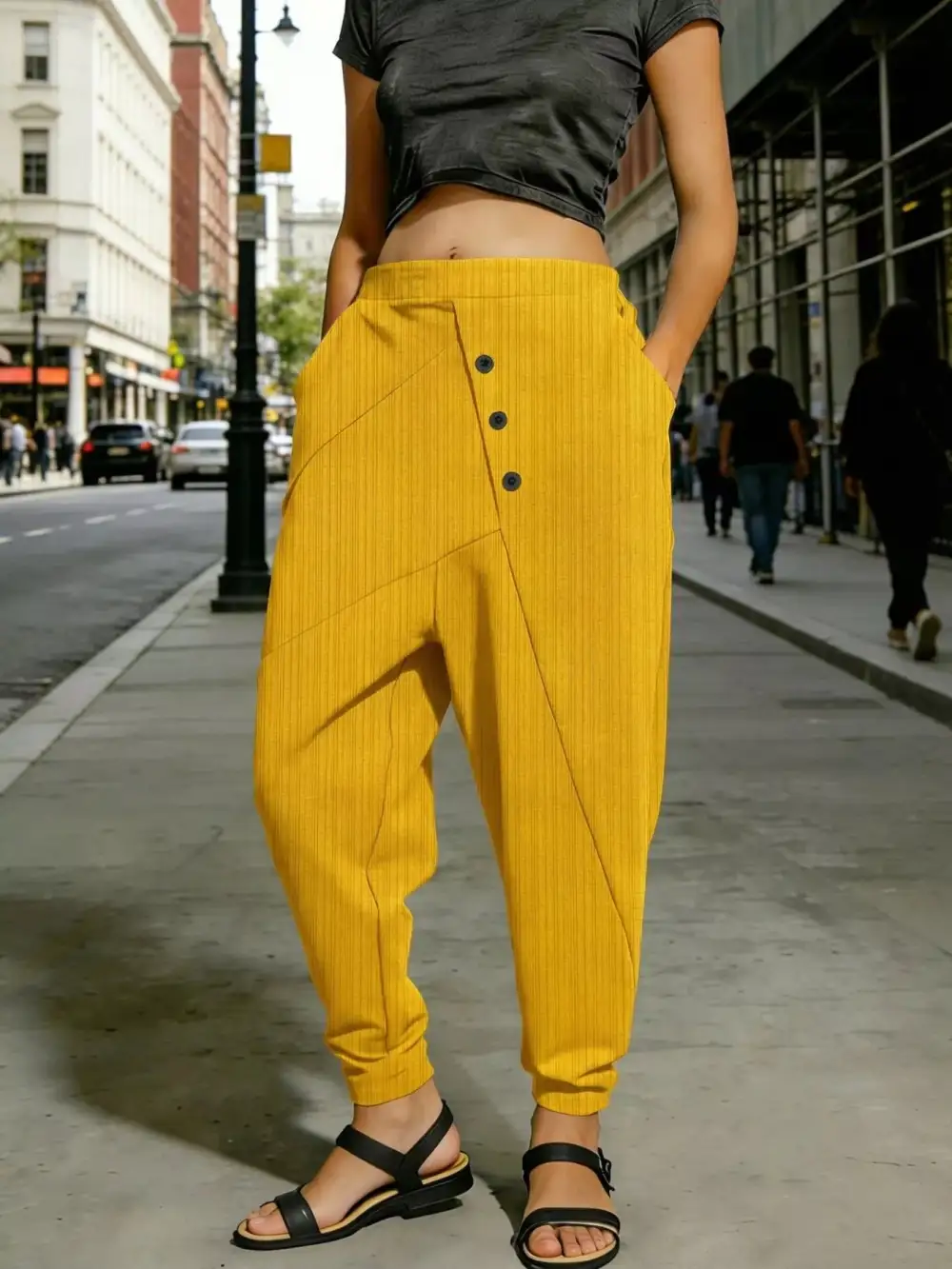 Classic Plus Size Casual Elastic Waist Harem Pants