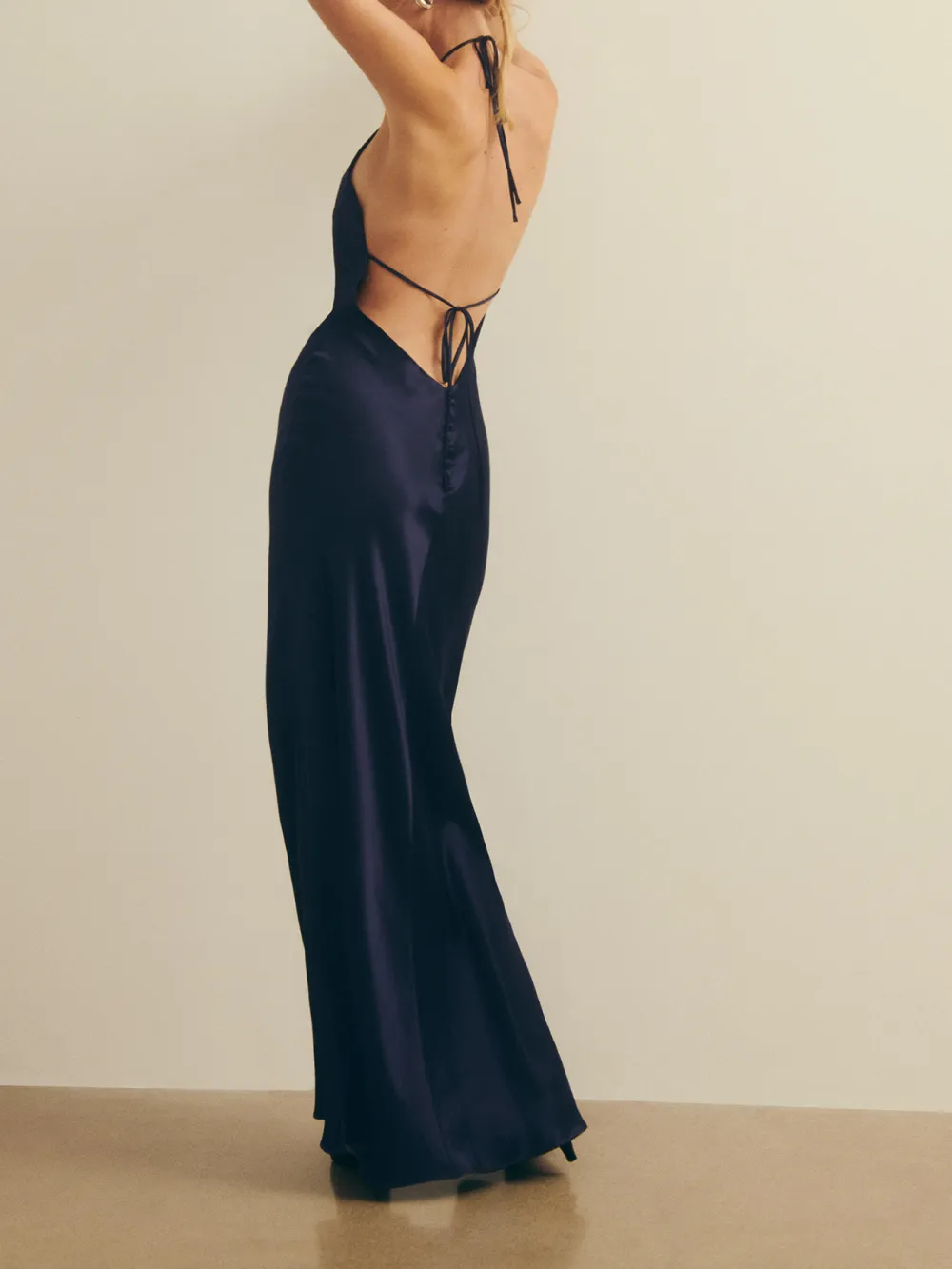 Halter Neck Silk Mermaid Style Dress