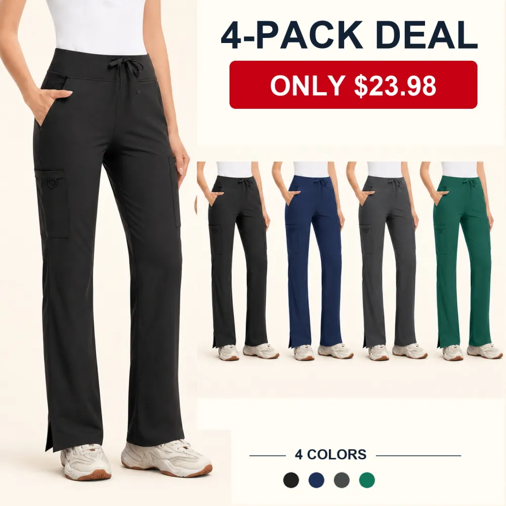 Women's High-Rise Stretch Scrub Cargo Pants