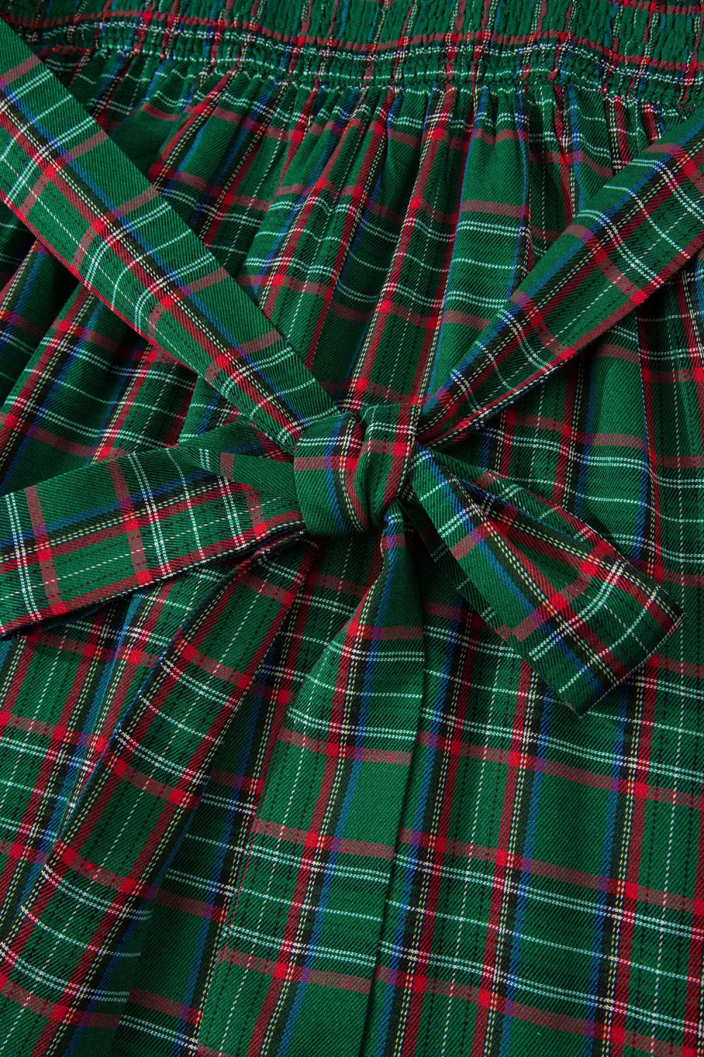 Finish Plaid Square Neck Puff Sleeve Midi Dress