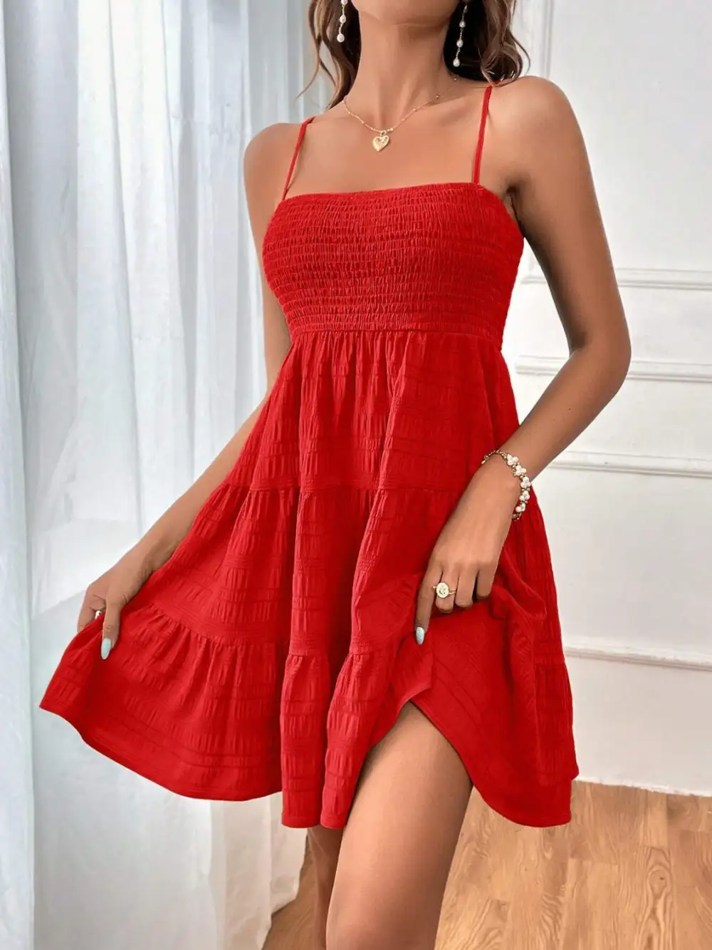 Tiered Sleeveless Mini Dress