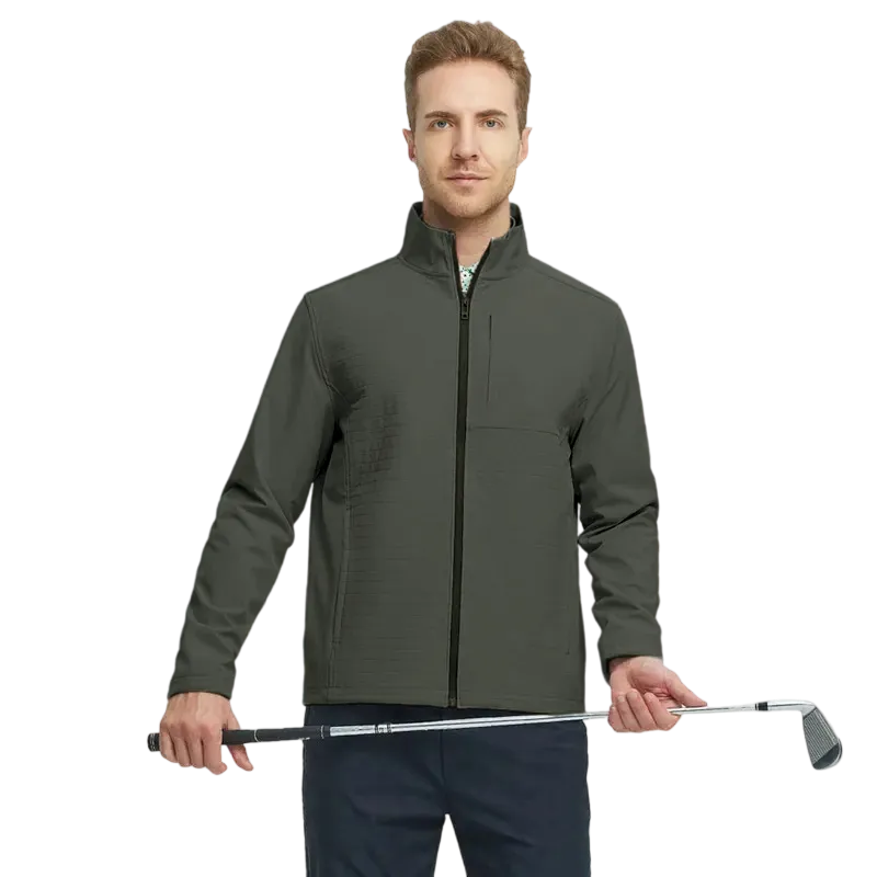 Men's Golf Windbreaker Jacket, Waterproof Windproof Performance Outerwear, Lightweight Warm Multifunctional Jacket for Outdoor Sports