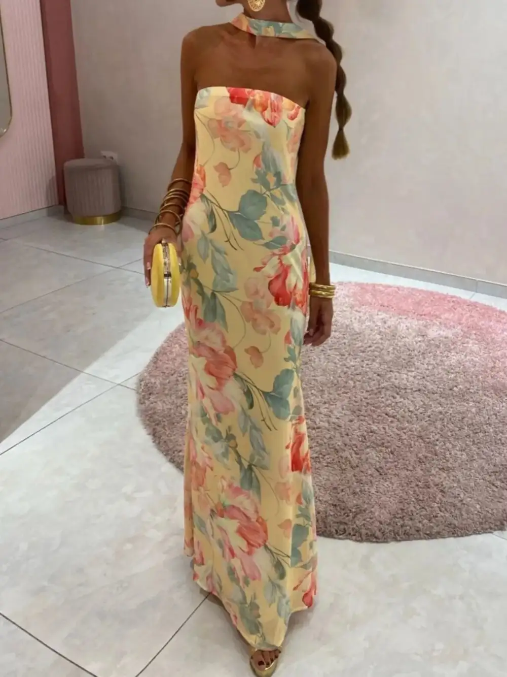 Smooth Finish Printed Maxi Dress