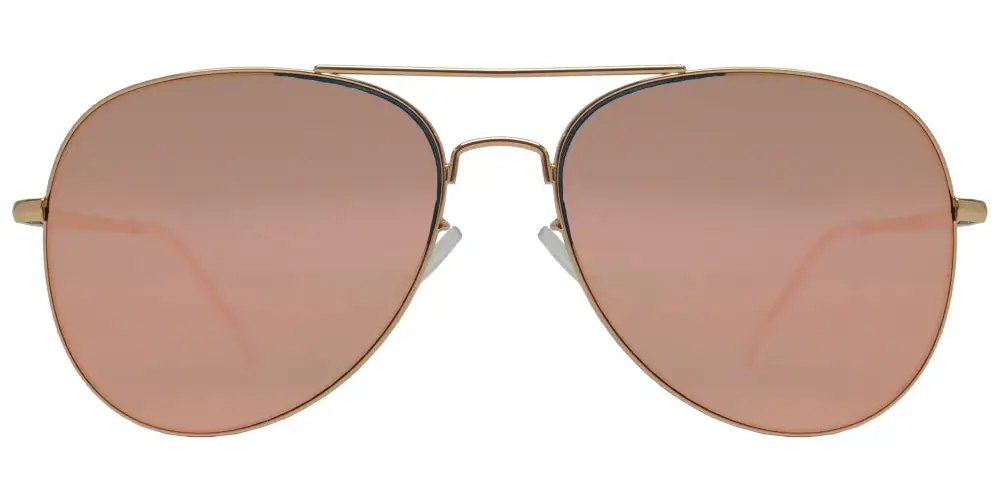 Oval Shaped Thin Stainless Frame Sunglasses With Mirror Lens
