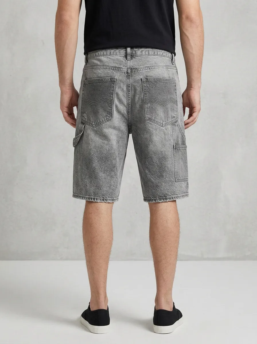 Men's Patchwork Distressed Street Inspired Distressed Denim Shorts