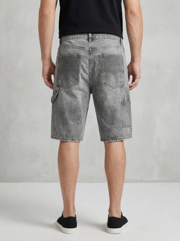 Men's Patchwork Distressed Street Inspired Distressed Denim Shorts