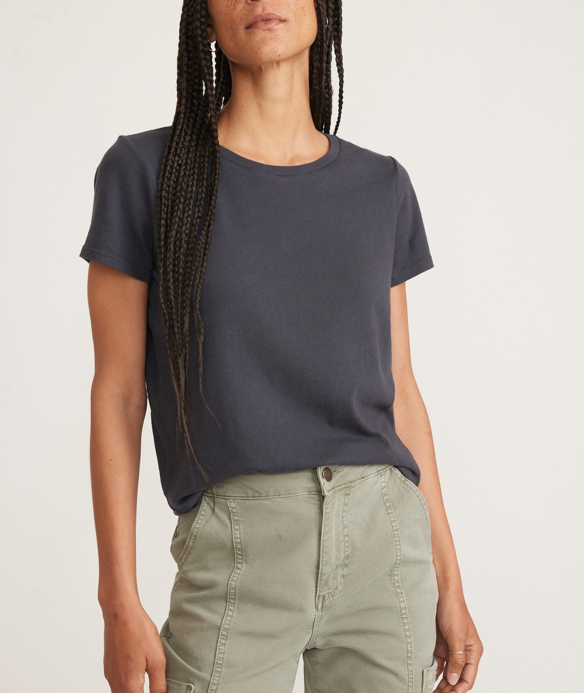 Faded Black Crew Neck Vintage Tee