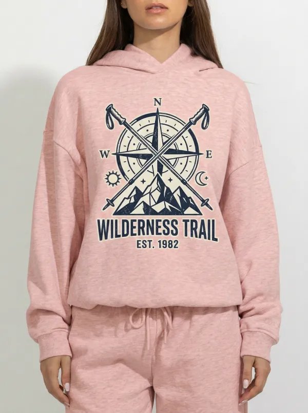 Women's Hiking Wilderness Trail Compass Graphic Hoodie