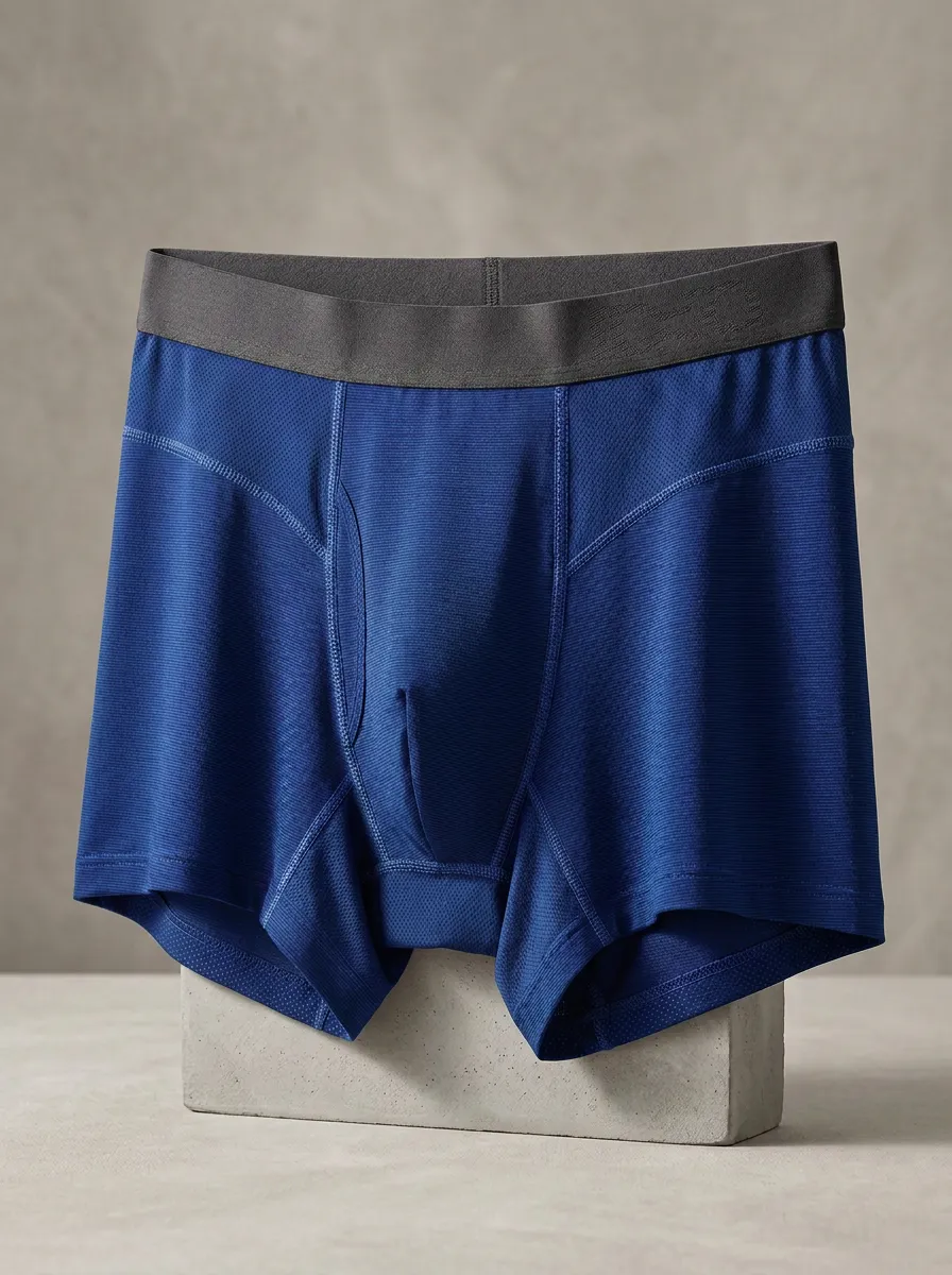 Men's Athletic Performance Forest Green Mesh Printed Boxer Briefs
