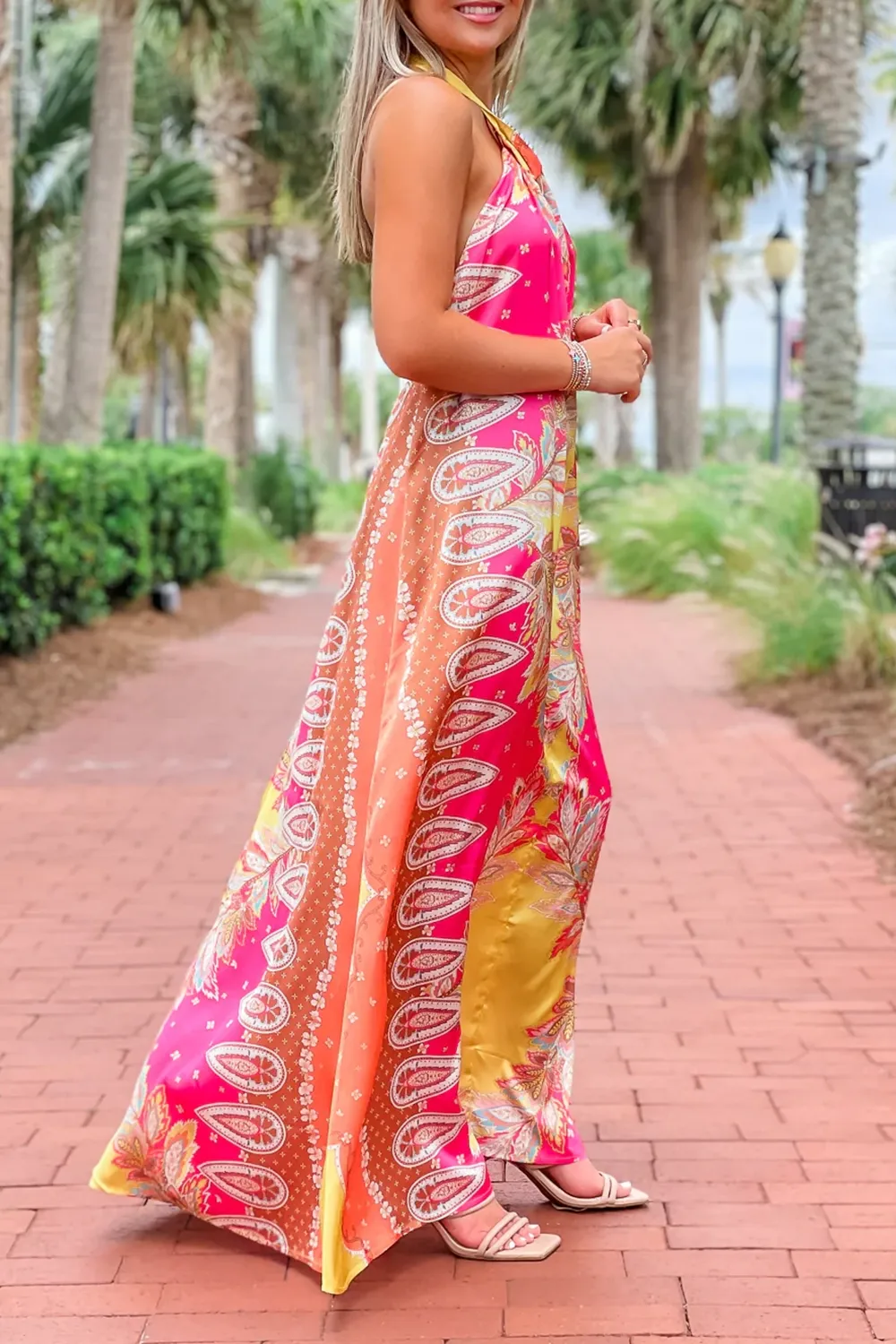 Fashionable Cross-Neck Holiday Maxi Dress