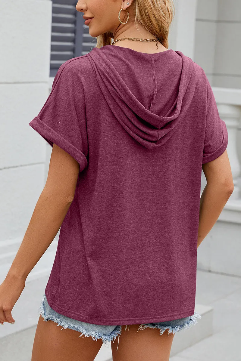 Tailored Short-Sleeve Button-Detail T-Shirt