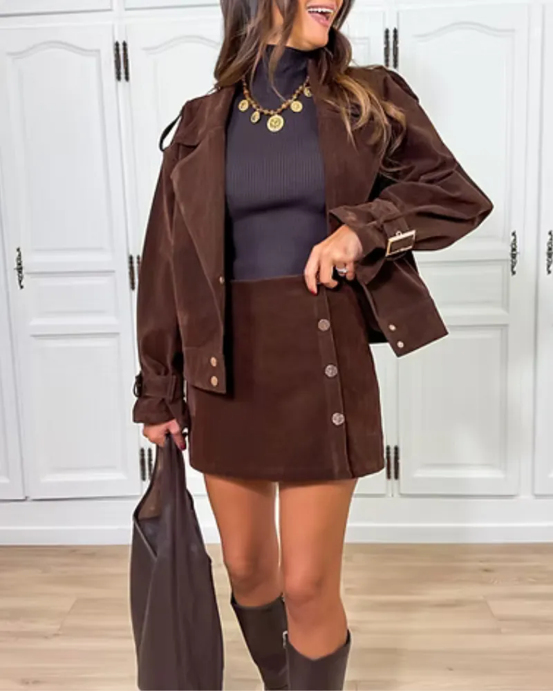 Soft Drape Easy Fit Clean Line Skirt