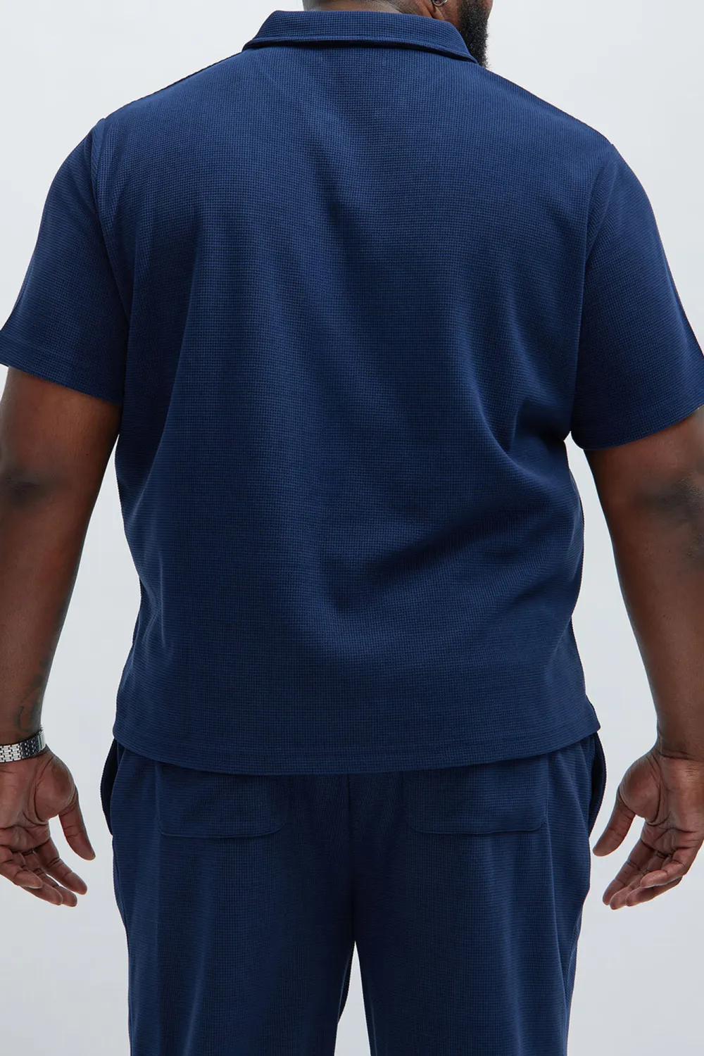 Casual Style Textured Polo Tops