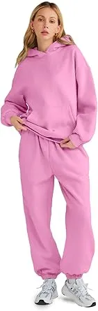 🔥Last day promotion⏰Womens's 2025 2 Piece Outfits Lounge Hoodie Sweatsuit Sets Oversized Sweatshirt Baggy Fall Fashion Sweatpants with Pockets