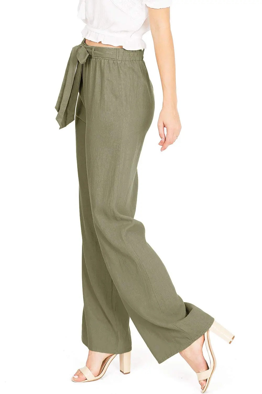 Mustard Yellow Linen Tie - Waist Pants
