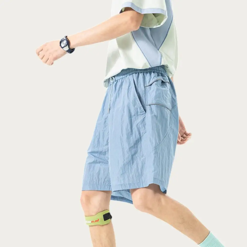 Drawstring Side-Pocket Lightweight Men's Athletic Shorts