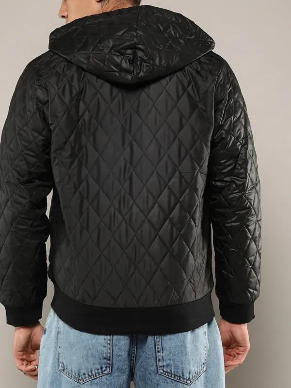 Black Puffer Jacket With Zip-Closure
