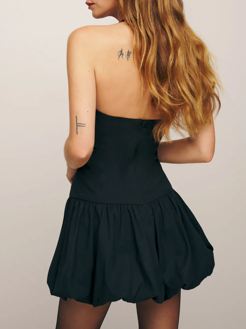 Halter Neck Flared Mini Dress