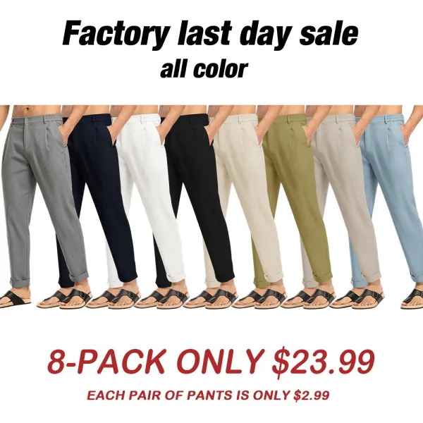 🔥 Men's Slim Fit Cotton Linen Casual Pants | Multi Neutral Earth Tone Colors, Full Size Range All In Stock