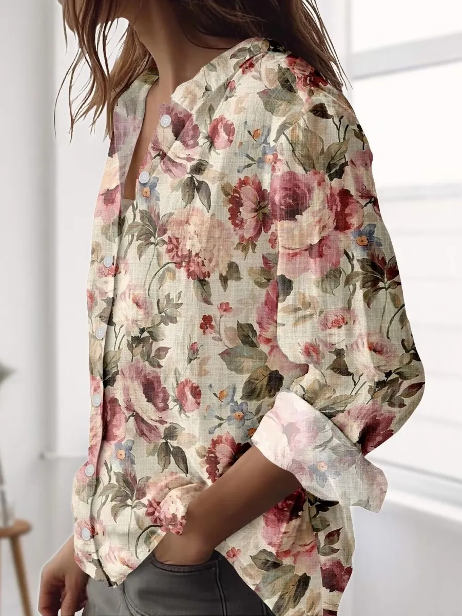 Vintage Peony Floral Shirt
