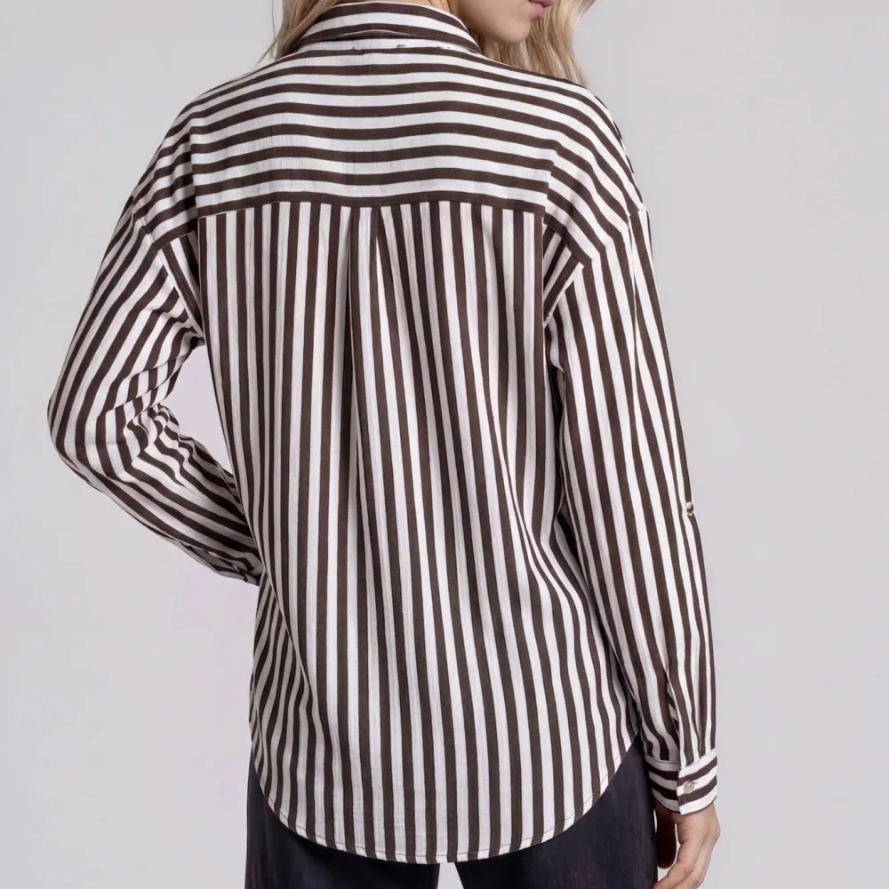 Striped Button Top