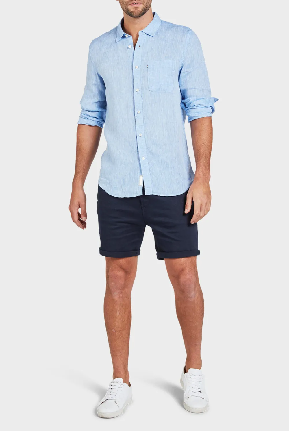 Lightweight Linen Button Down Long Sleeve Shirt