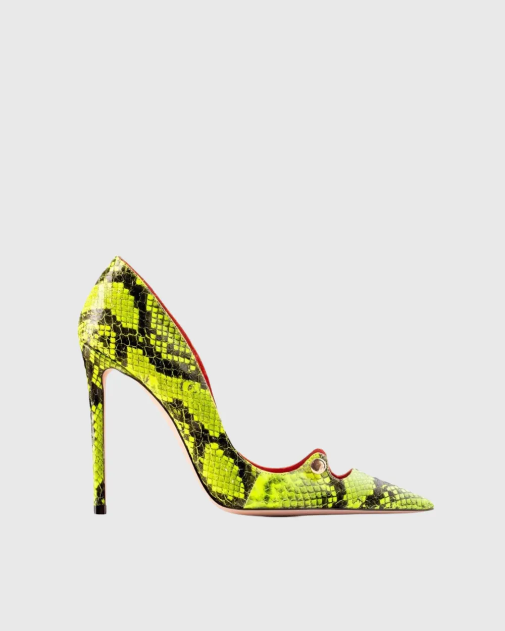 Snake Print Metal Cutout Pumps
