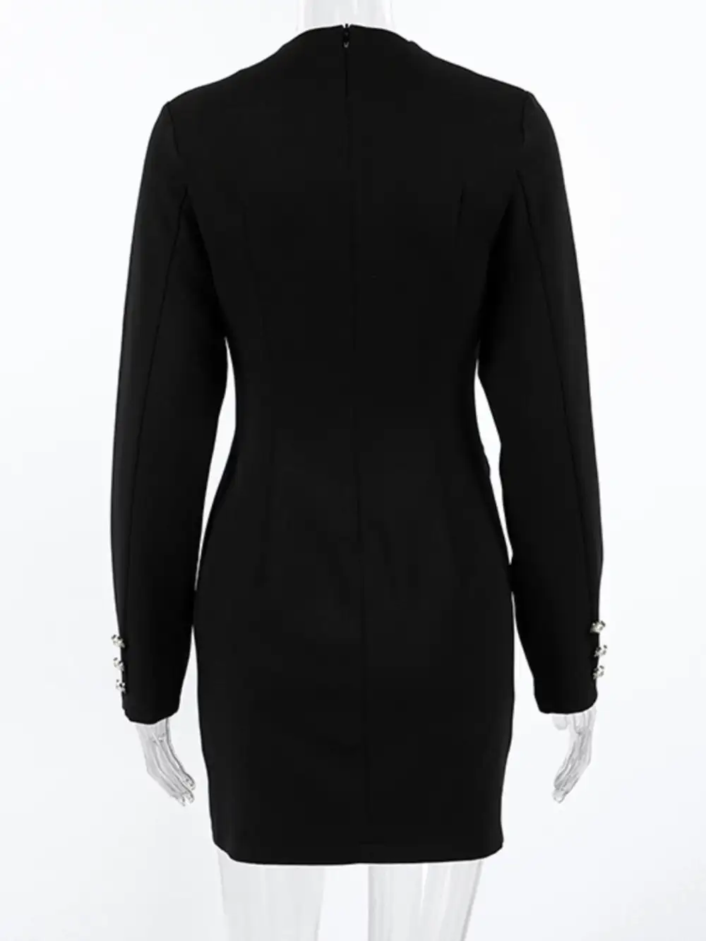 Gathered Detail Ruched Long Sleeve Dress