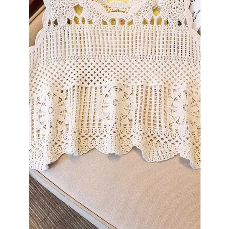 Openwork Scoop Neck Tank