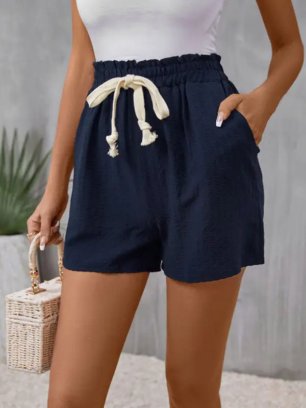 Elastic Waist Tie Shorts
