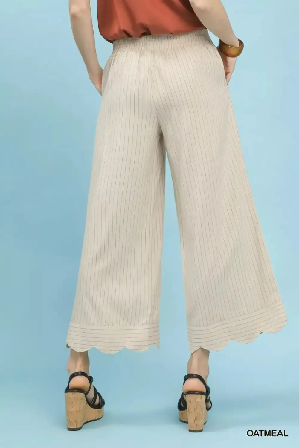 Pinstripe Wide Leg Pants