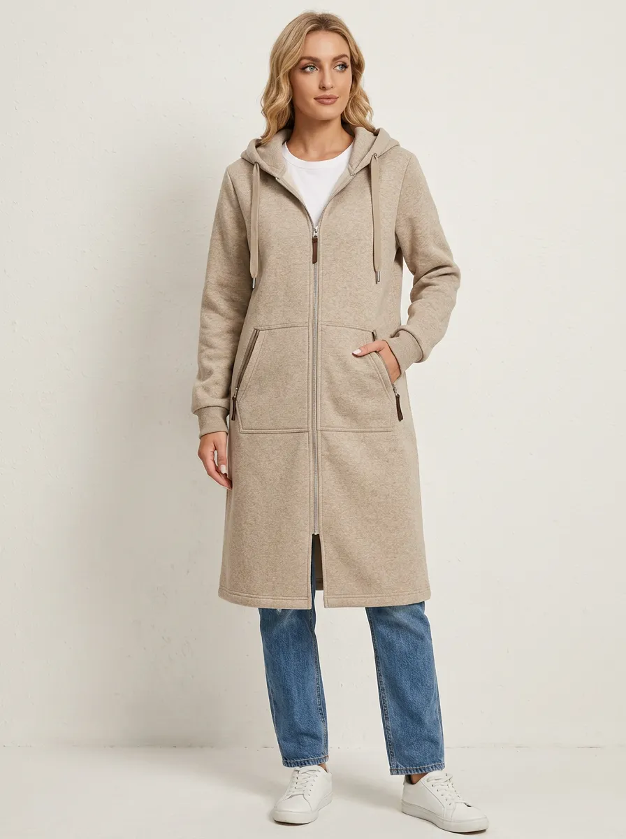 Polished Long Hooded Coat