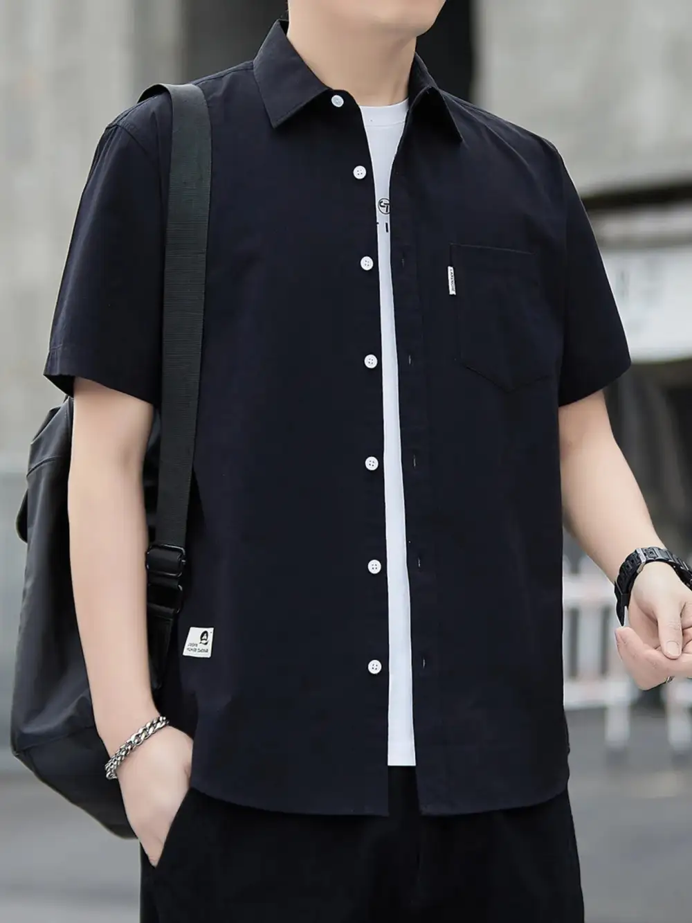 Wardrobe-Ready Short-Sleeve Button-Up Shirt