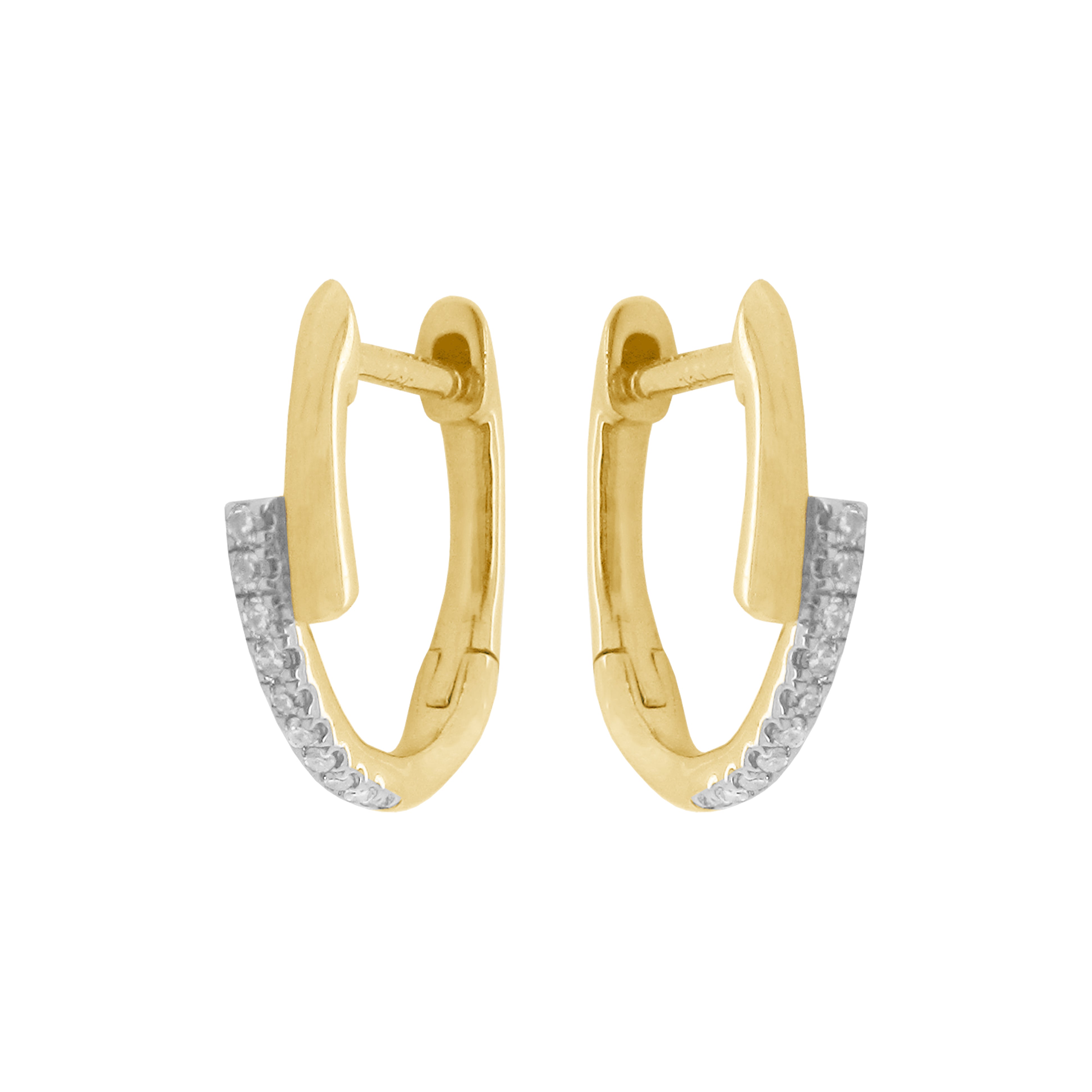 Refined Sculpted Gem Detail Huggie Earrings