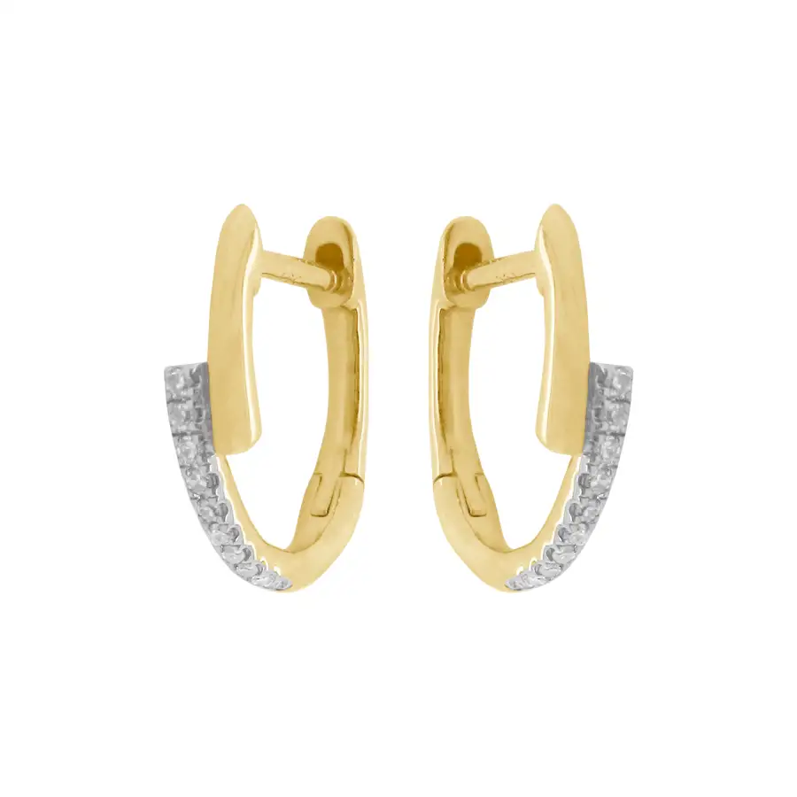 Refined Sculpted Gem Detail Huggie Earrings