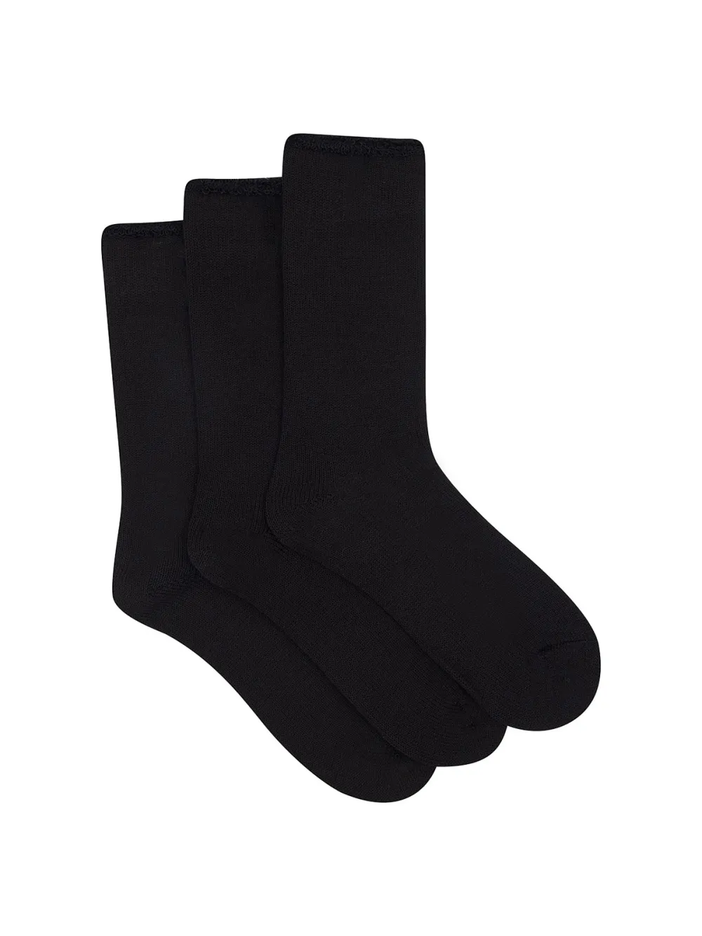 A three-piece set of black long socks