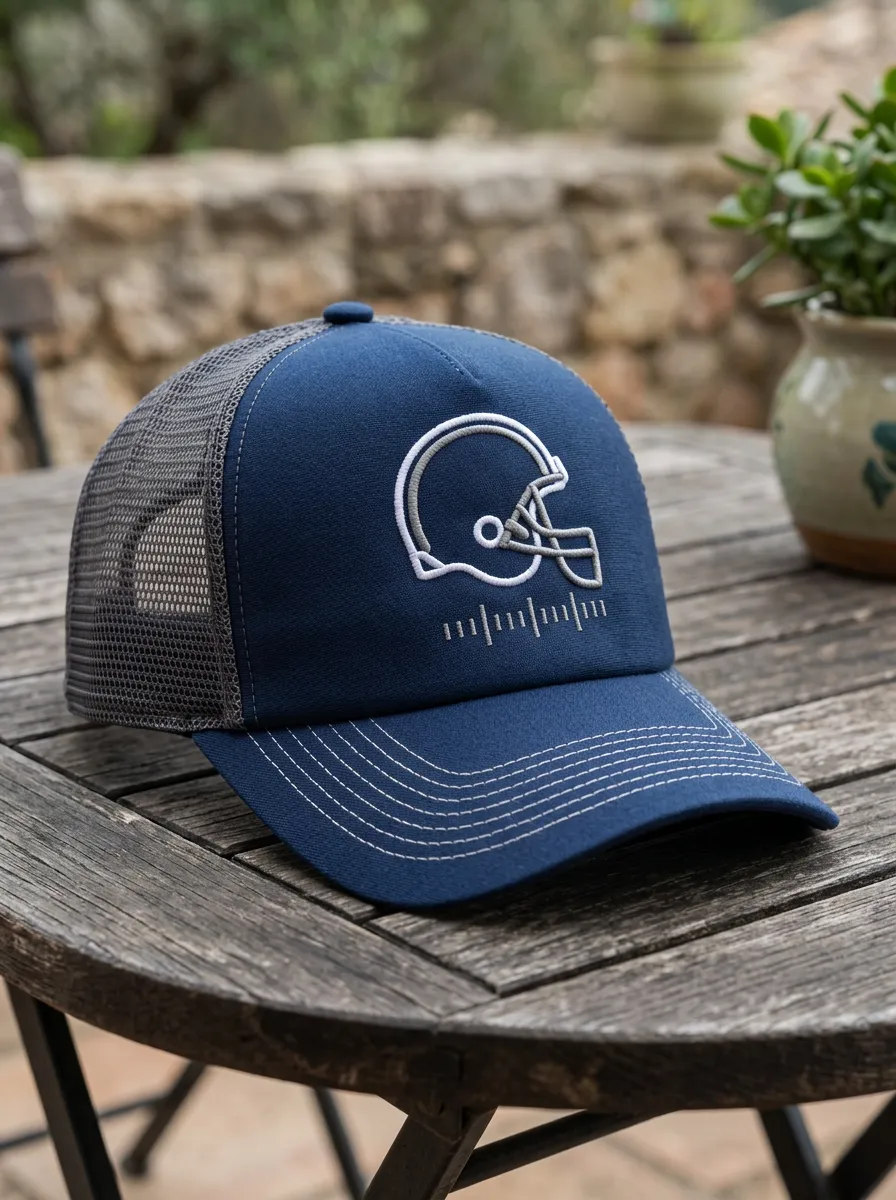 Men's Football Fan Helmet Graphic Printed Trucker Hat