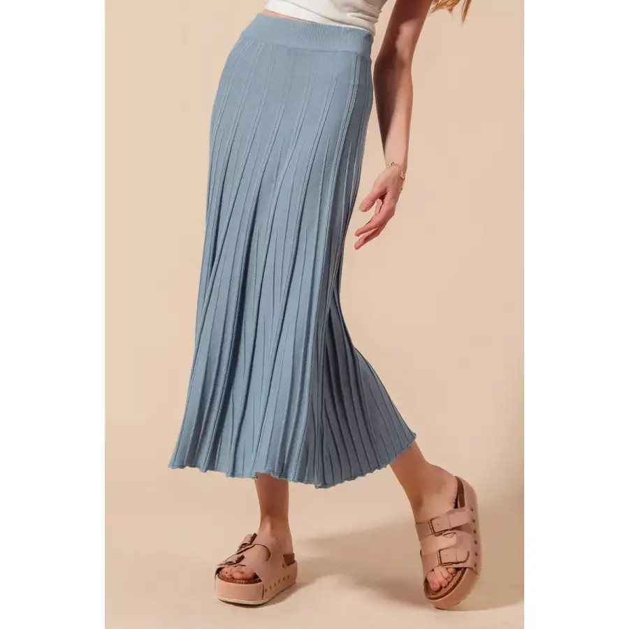 SO ME A Line Knitted Sweater Midi Length Skirt