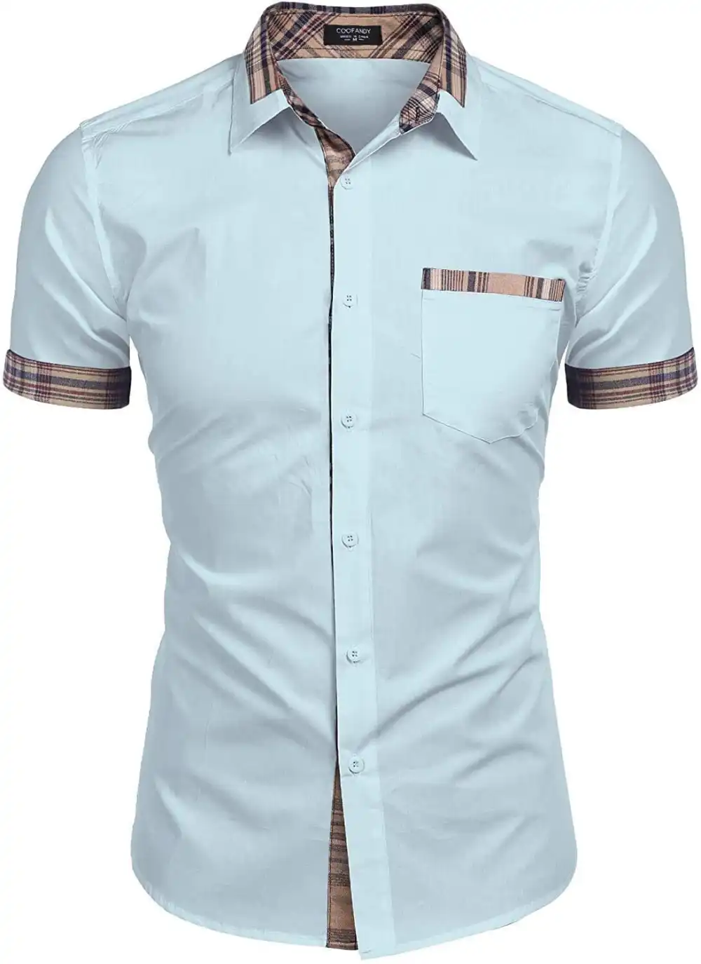 Casual Plaid Collar Linen Shirt