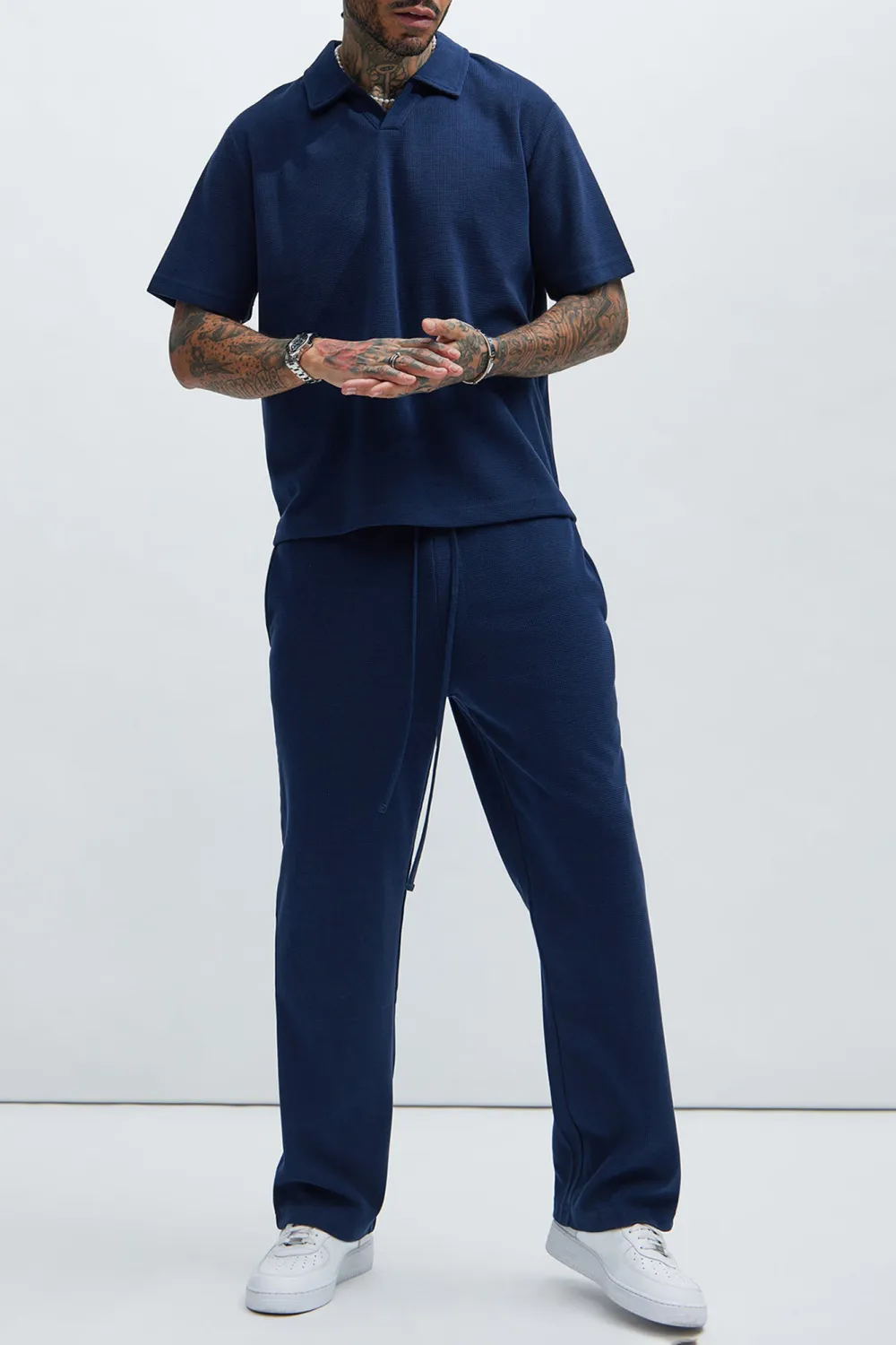 Casual Style Textured Polo Tops