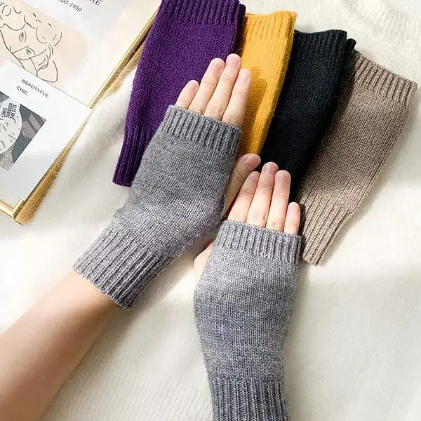 Women'S Knit Fingerless Gloves 87224550C