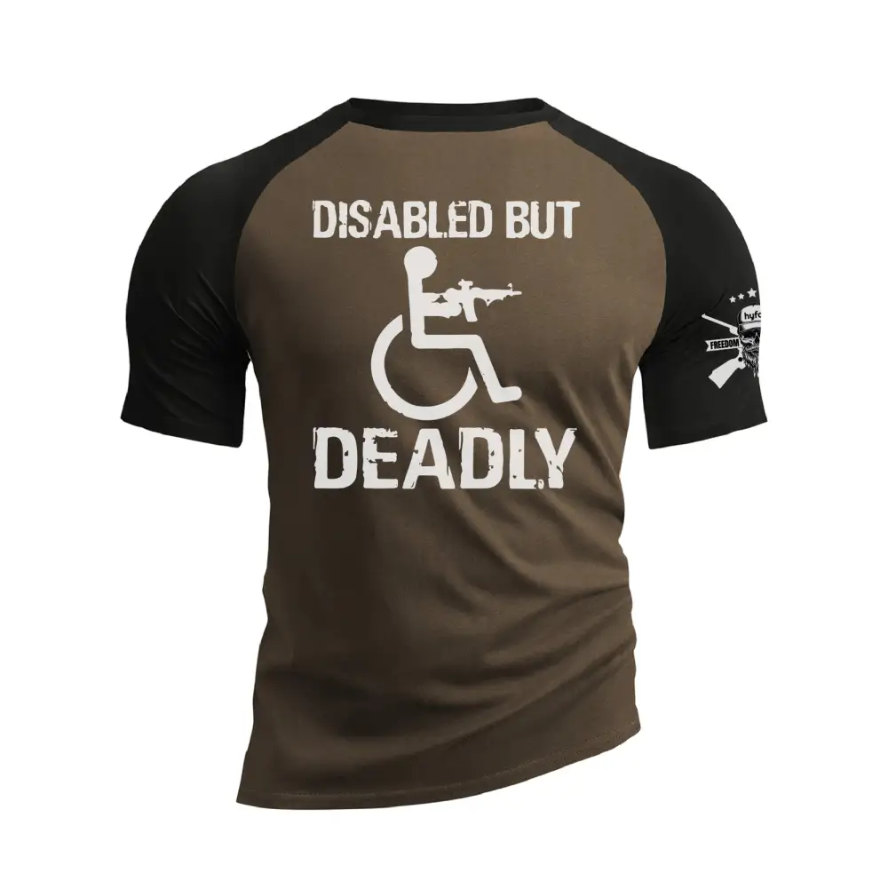 DISABLED BUT DEADLY RAGLAN GRAPHIC TEE