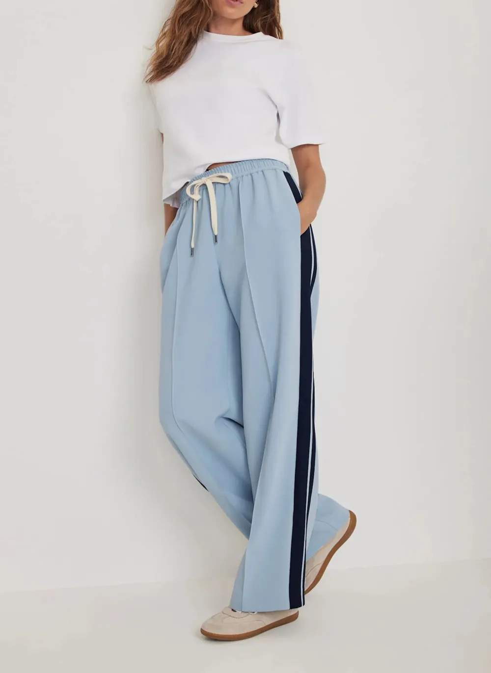 Casual Style Side Stripe Trousers