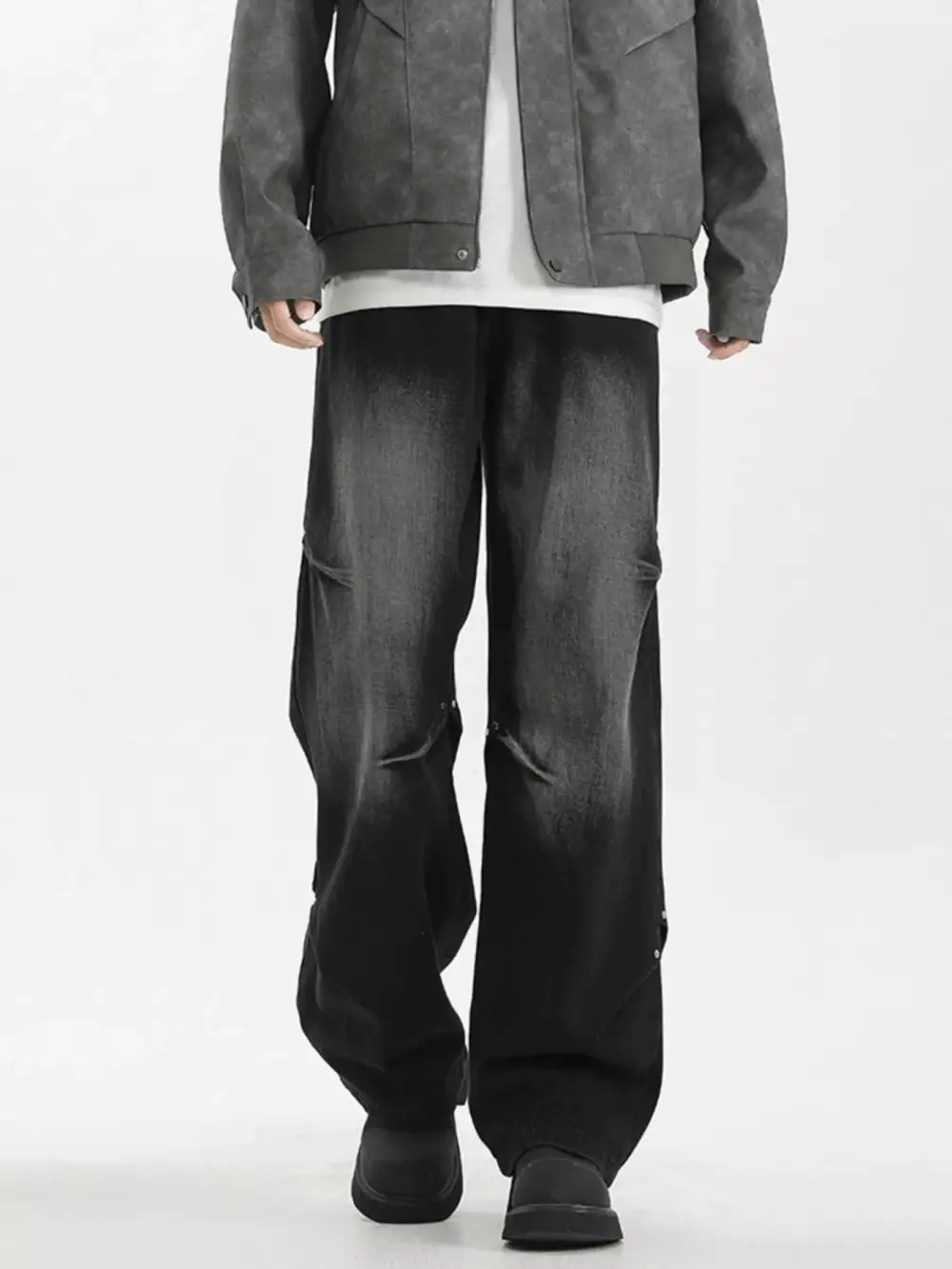 Classic Vintage-Wash Vintage Washed Wide-Leg Denim Jeans
