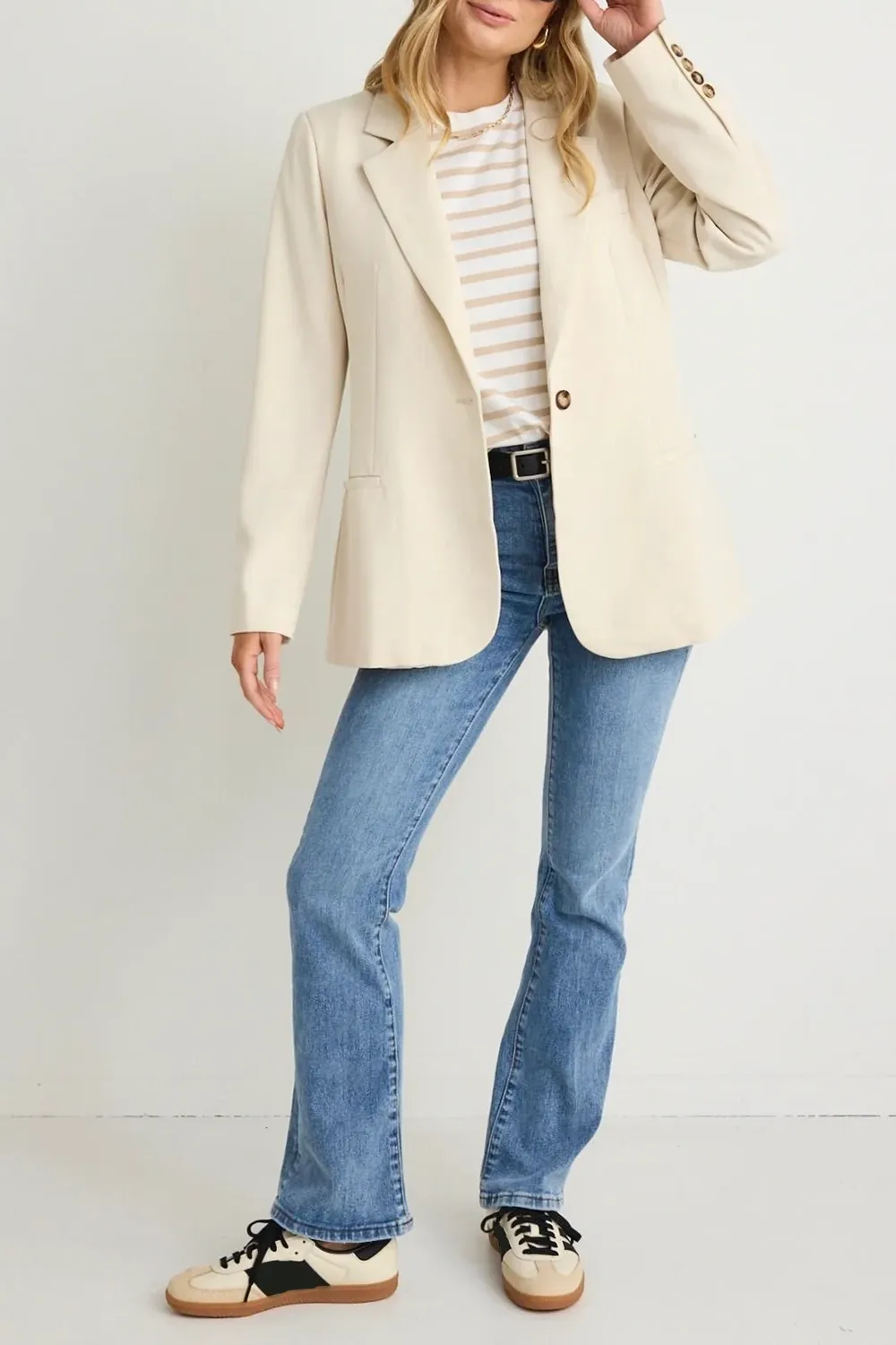 Lapel Single Breasted Blazer